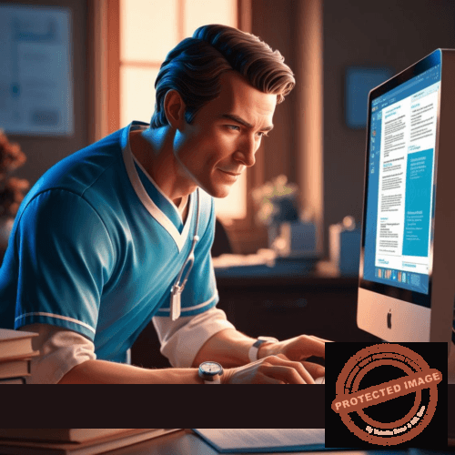 nurse qbank men working with computer