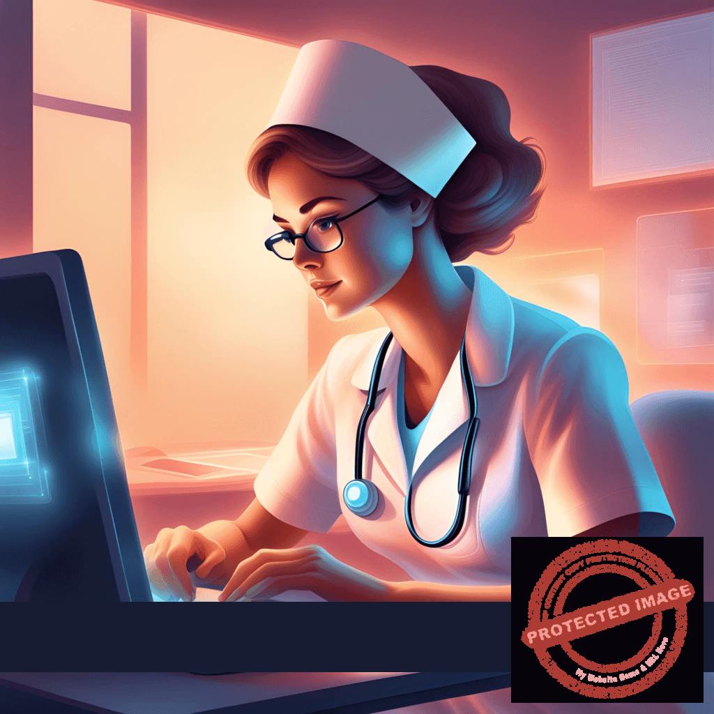 nurse on computer