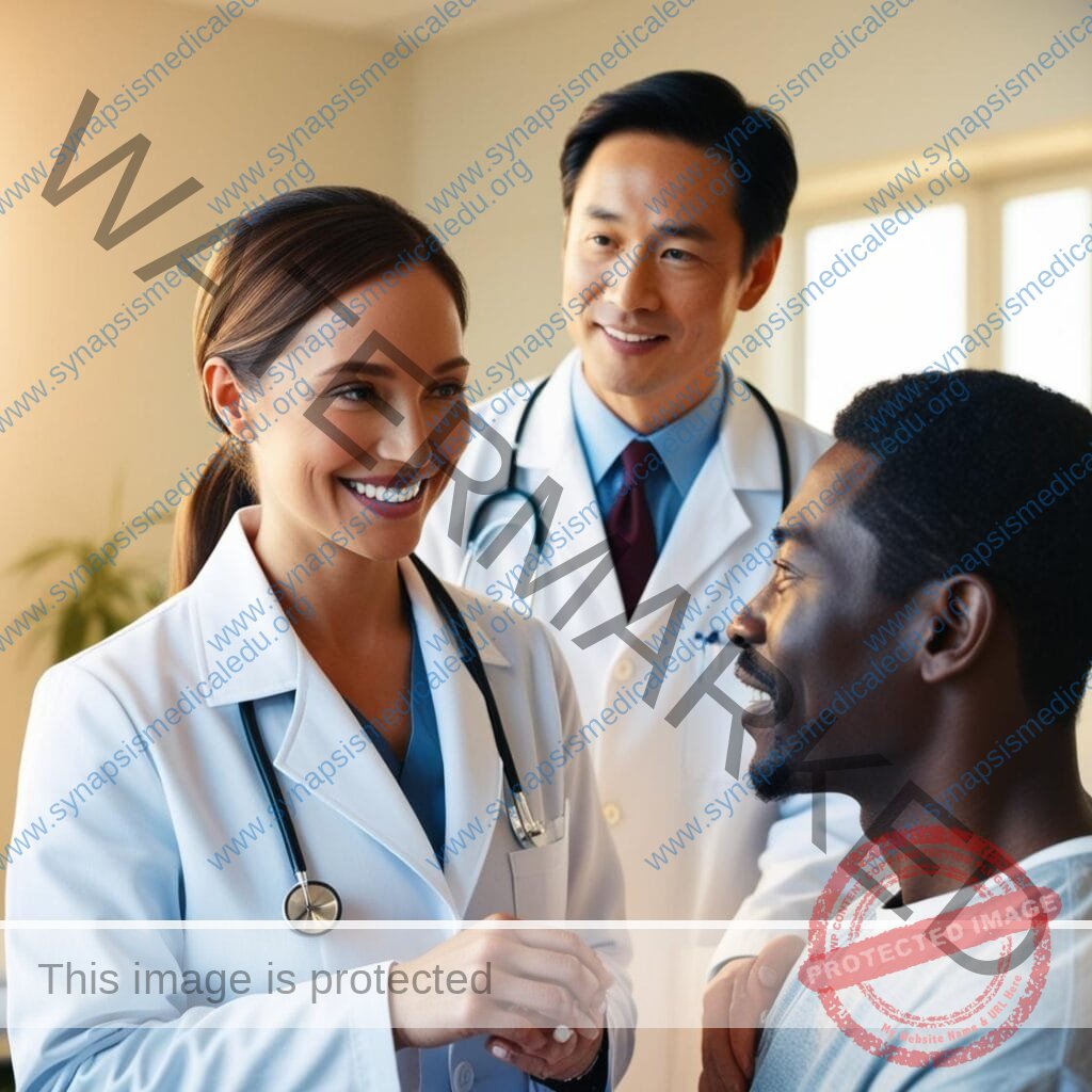 doctors talking with patient