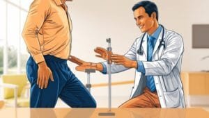 doctor help walking person