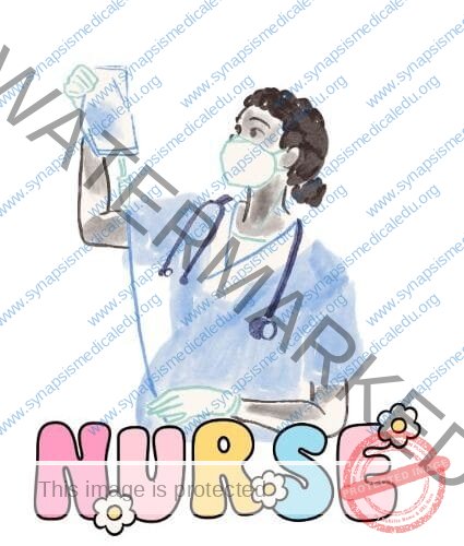 nurses - 1 nurse holding IV bag