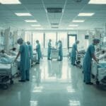 medical wall with hospital beds