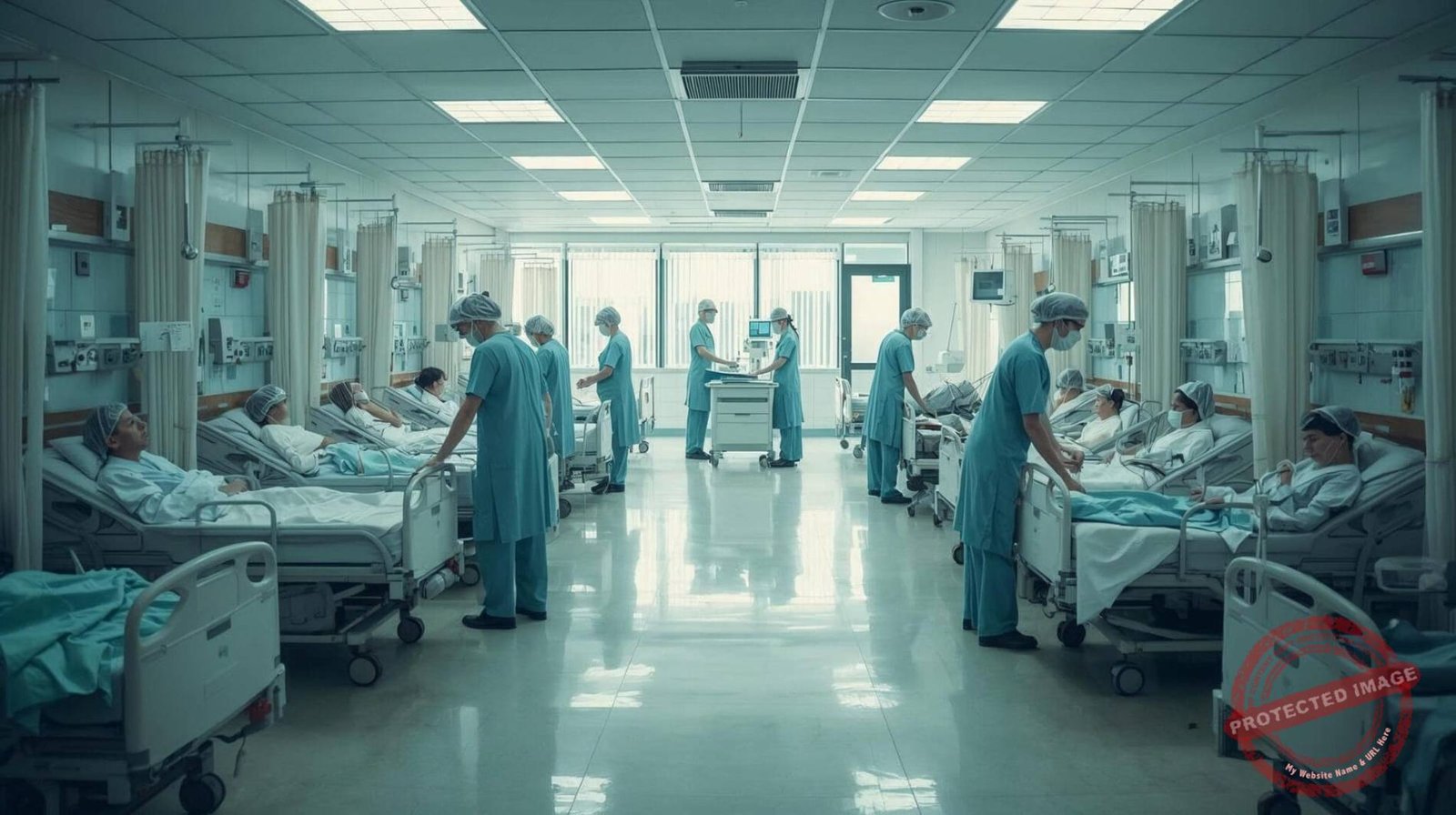 medical wall with hospital beds