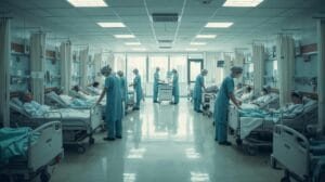 medical wall with hospital beds